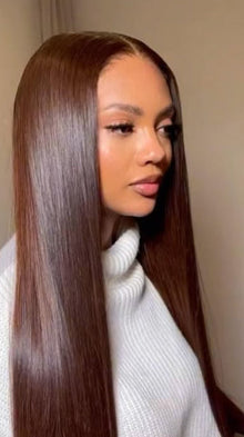 Raw hair Vietnamien straight brown Wig HD